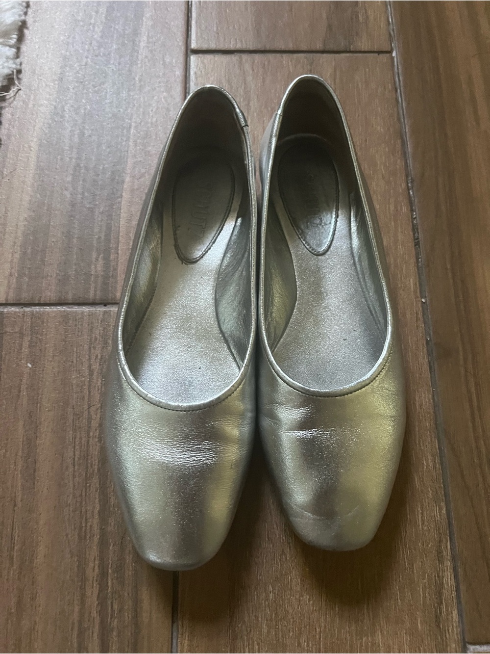 SCHUTZ Metallic Silver Ballet Flats